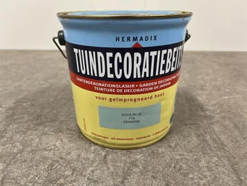Veiling - Hermadix tuindecoratiebeits 2,5L Aqua Blue, Nieuw