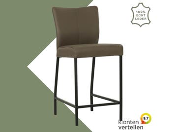 Leren barkruk Revolt laag - Toledo Moss (bruin/groen) -, Nieuw, Leer, Ophalen of Verzenden, 90 cm of meer
