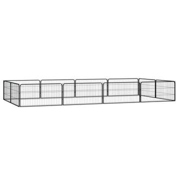 vidaXL Hondenkennel 12 panelen 100x50 cm gepoedercoat staal, Dieren en Toebehoren, Verzenden, Nieuw