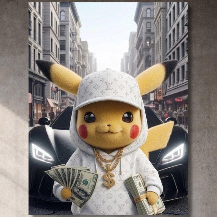 FRIDA (1982) - Pikachu in Louis Vuitton e $ | Tela XXL |, Games en Spelcomputers, Spelcomputers | Overige Accessoires