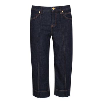 Cambio • blauwe denim capri Rosetta • 36, Cambio, Nieuw, Maat 36 (S), Verzenden