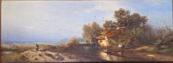 Carl Hilgers (1818-1890) - Sommerlandschaft mit Wassermühle