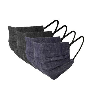 anytime unisex kids mondkapje - set van 4 denim, Verzenden, Nieuw