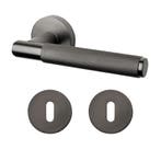 Deurklink Luxor antraciet grijs met sleutelrozet geveerd..., Doe-het-zelf en Bouw, Hang- en Sluitwerk, Ophalen of Verzenden, Nieuw