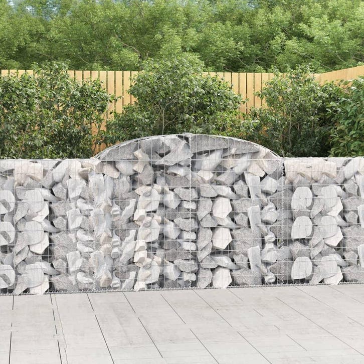 vidaXL Schanskorven 4 st gewelfd 300x30x100/120 cm ijzer, Tuin en Terras, Bloempotten, Nieuw, Verzenden