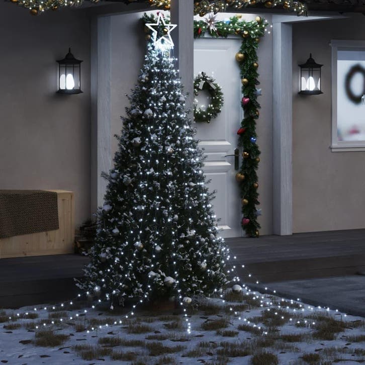 vidaXL Kerstboomverlichting 320 koudwitte LEDs 375 cm, Diversen, Kerst, Nieuw, Verzenden
