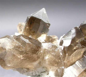 Rookkwarts Kristallen op matrix - Hoogte: 8 cm - Breedte:, Verzamelen, Mineralen en Fossielen