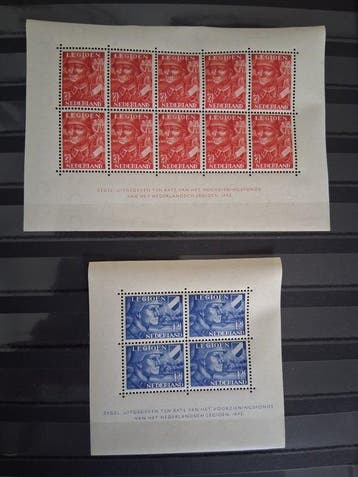 Nederland 1942 - Vellen V402/403 Legioenblokken, 2 sets, Gestempeld
