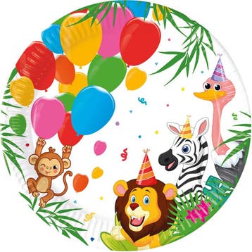 Jungle Dieren Borden 23cm 8st, Verzenden
