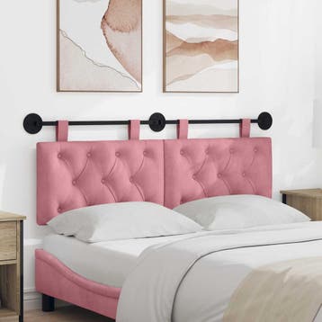 vidaXL Hangend hoofdbord Roze Fluweel, Verzenden