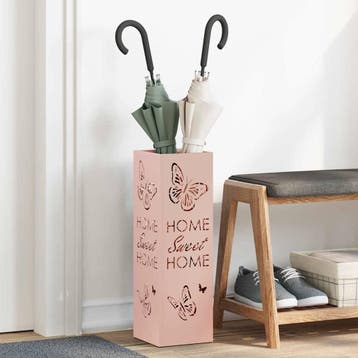 vidaXL Regen Paraplu Stand met opslag Roze 15,5 x 15,5 x 49, Verzenden, Nieuw