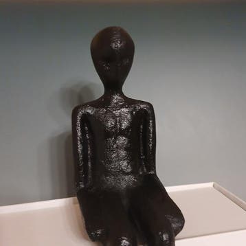 sculptuur, Homme assis - 36 cm - fontein