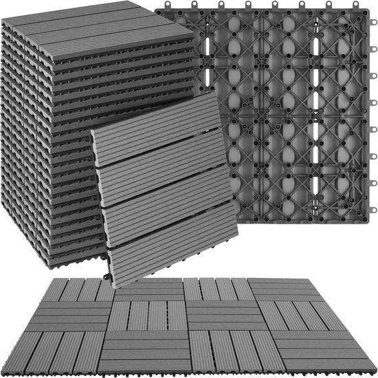 2dekans | tectake® WPC houten tegels - Houtlook tegels -, Tuin en Terras, Bloempotten, Ophalen of Verzenden