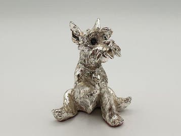 Scottish Terrier rivestito in Argento - Beeldje - Verzilverd