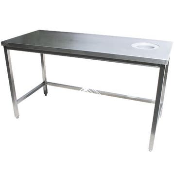 Rvs werktafel met afvalgat 1200x700x900 mm, Verzenden