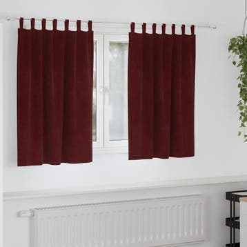 vidaXL Gordijnen 2 st Wijnrood 140 x 140 cm fluweel, Verzenden, Nieuw