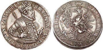 Oostenrijk, Hall, Huis Habsburg. Erzherzog Ferdinand II.., Postzegels en Munten