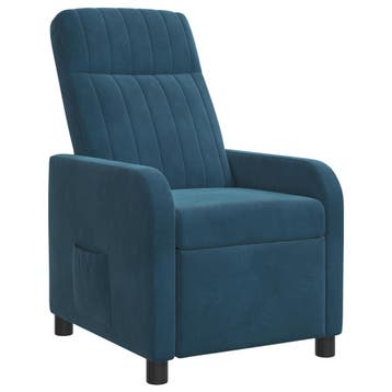 vidaXL Recliner Blauw fluweel, Verzenden