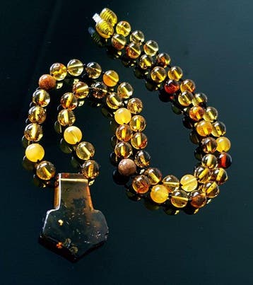 Amber Vintage amberhangerketting pendant amulet Vrouwen