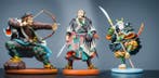 sculptuur, Drie Samurai strijders - 190 mm - Polystone