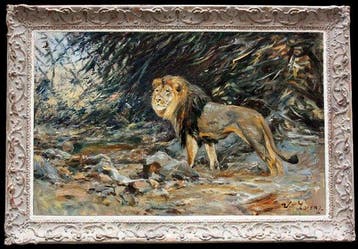 Wilhelm Lorenz (1901-1981) - Lion on a watering place