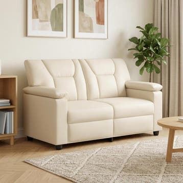 vidaXL bank / zetel Crèmekleurig 151 x 85 x 93 cm Kunstleer, Verzenden, Nieuw