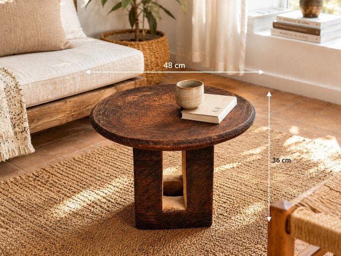 Table basse - Table d’appoint monoxyle africaine sculptée,, Antiquités & Art, Art | Objets design