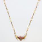 Collier - 18 carats Or jaune - 0.16ct. tw. Corail