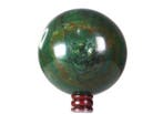 Natural Green Jade Crystal Stone - Bolvormig snijwerk,, Verzamelen
