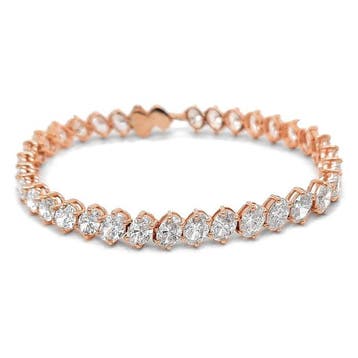 Armband - 14 karaat Roségoud - 15.23ct. tw. Diamant