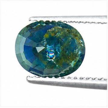 Zonder minimumprijs - 1 pcs Groen, Blauw Saffier - 2.70 ct -, Nieuw
