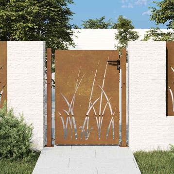 vidaXL Poort 100x150 cm grasontwerp cortenstaal, Tuin en Terras, Verzenden, Nieuw