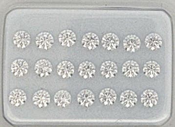21 pcs Diamant (Naturelle) - 1.03 ct - Rond - F, E, D