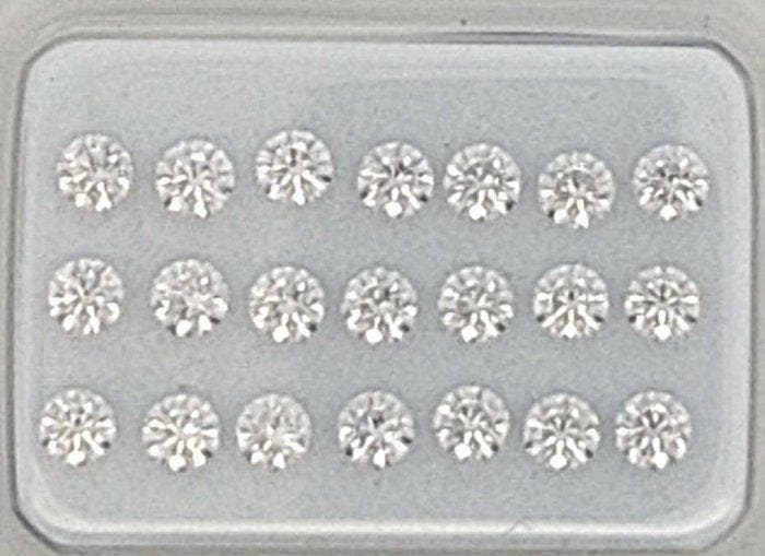 21 pcs Diamant (Naturelle) - 1.03 ct - Rond - F, E, D, Bijoux, Sacs & Beauté, Pierres précieuses
