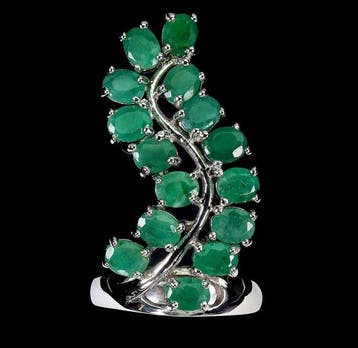 Zonder minimumprijs - Ring 14K witgoud verguld 925