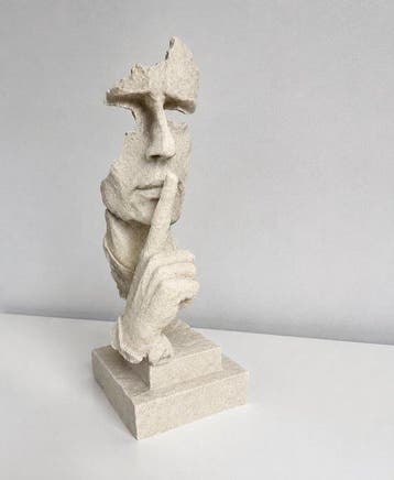 Figuur - Silent Face Sculpture - Hars