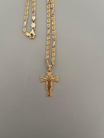 Ketting met hanger - 18 karaat Geel goud, Witgoud