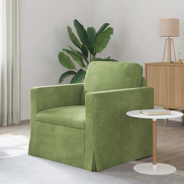vidaXL bank / zetel Lichtgroen 78 x 78 x 80 cm Fluweel, Verzenden