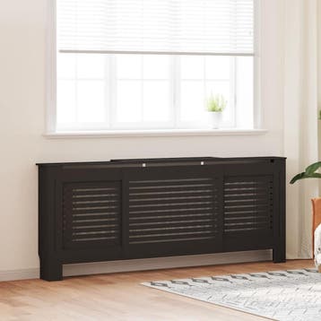 vidaXL Radiatorombouw 205 cm MDF zwart, Verzenden, Nieuw