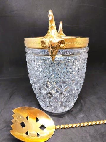 Hollywood regency - Seau à glace - Cristal - Seau à glaçons, Antiquités & Art