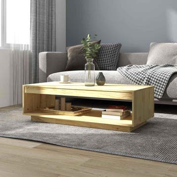 vidaXL Salontafel 110x50x33,5 cm massief grenenhout, Maison & Meubles, Verzenden