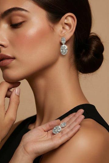 Oorbellen - 14 karaat Witgoud - 12.18ct. tw. Diamant, Nieuw