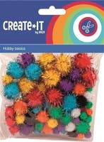 Pompoms Glitter 78st, Verzenden