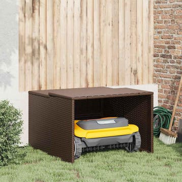vidaXL Garage voor robotmaaier 86x90x52/57 cm poly rattan, Tuin en Terras, Grasmaaiers, Verzenden, Nieuw