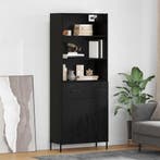 vidaXL Highboard met lade Zwart eiken 69,5 x 34 x 180 cm, Huis en Inrichting, Verzenden, Nieuw