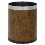Afvalbak | Metaal/Kunstleer | Bruin | 10L | Open |, Verzenden