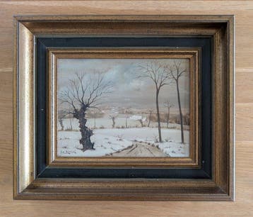 Piet Willequet (1950) - Winter landscape with pollard willow