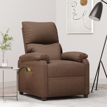 vidaXL Massagestoel elektrisch verstelbaar stof bruin, Verzenden, Nieuw