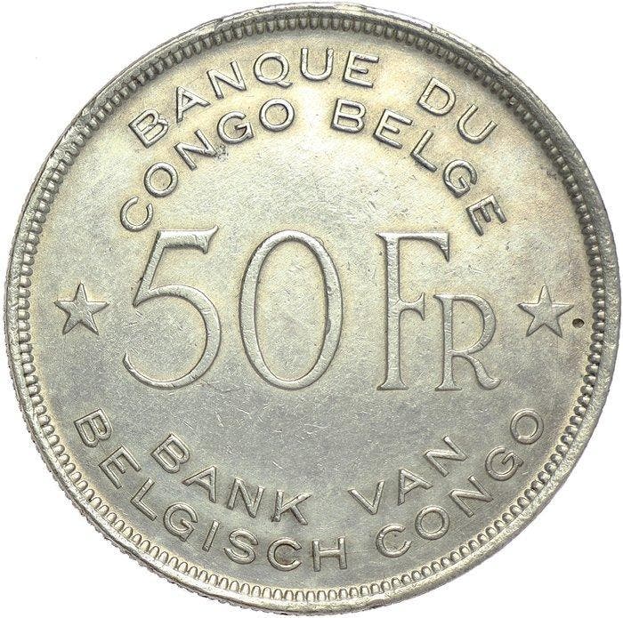 Belgisch-Congo. Leopold III. 50 Francs Pretoria Mint - 1944, Postzegels en Munten, Munten | Nederland