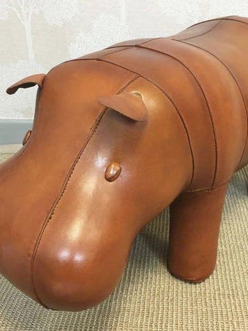 Dimitri Omersa - Voetenbank - Leder - Leer Hippo ottomaan